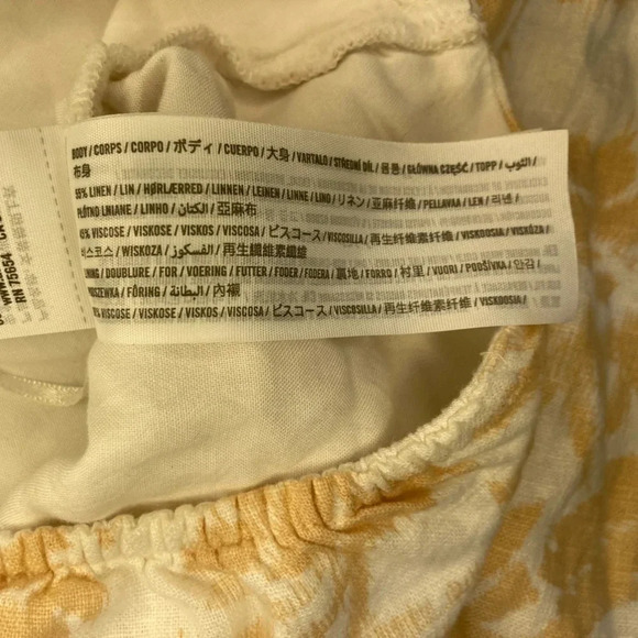 Abercrombie & Fitch Linen Wrap Top | Tan Floral | Size M - Picture 8 of 8